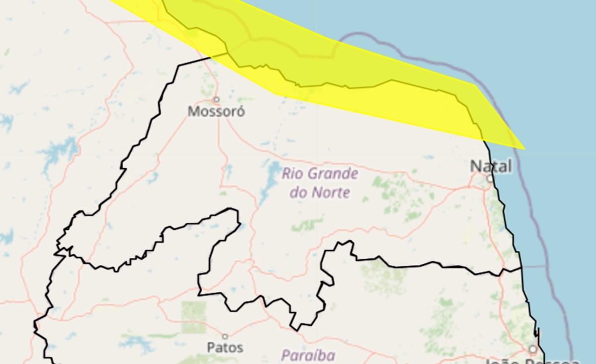 Alerta amarelo: 24 cidades do RN têm previsão de chuvas intensas nesta segunda (28)