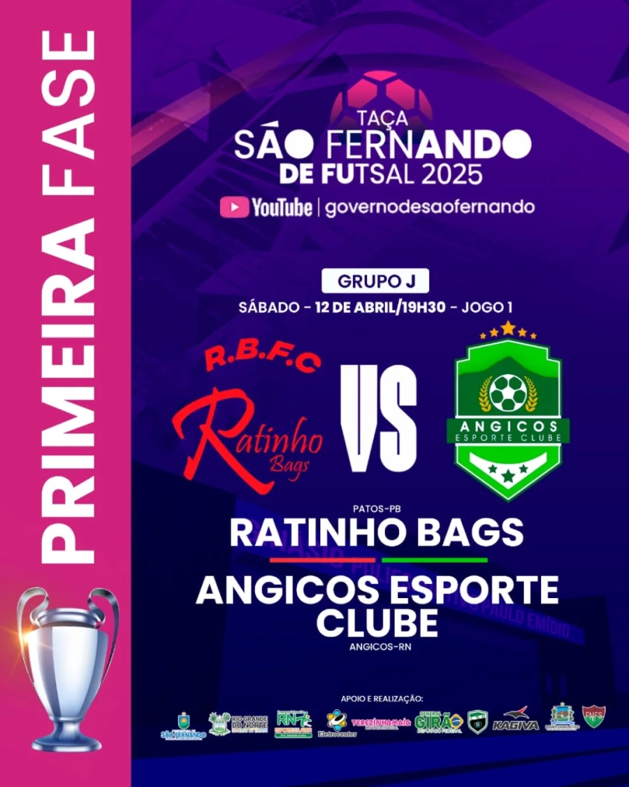 Angicos estreia na Taça São Fernando de Futsal enfrentando equipe da Paraíba em jogo com transmissão ao vivo